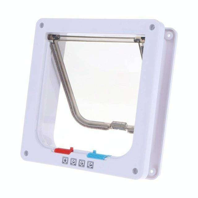 Pet Door 4 Ways Lockable Security Flap Door for Dog Cat Kitten Wall Mount Door Animal Small Pet C...