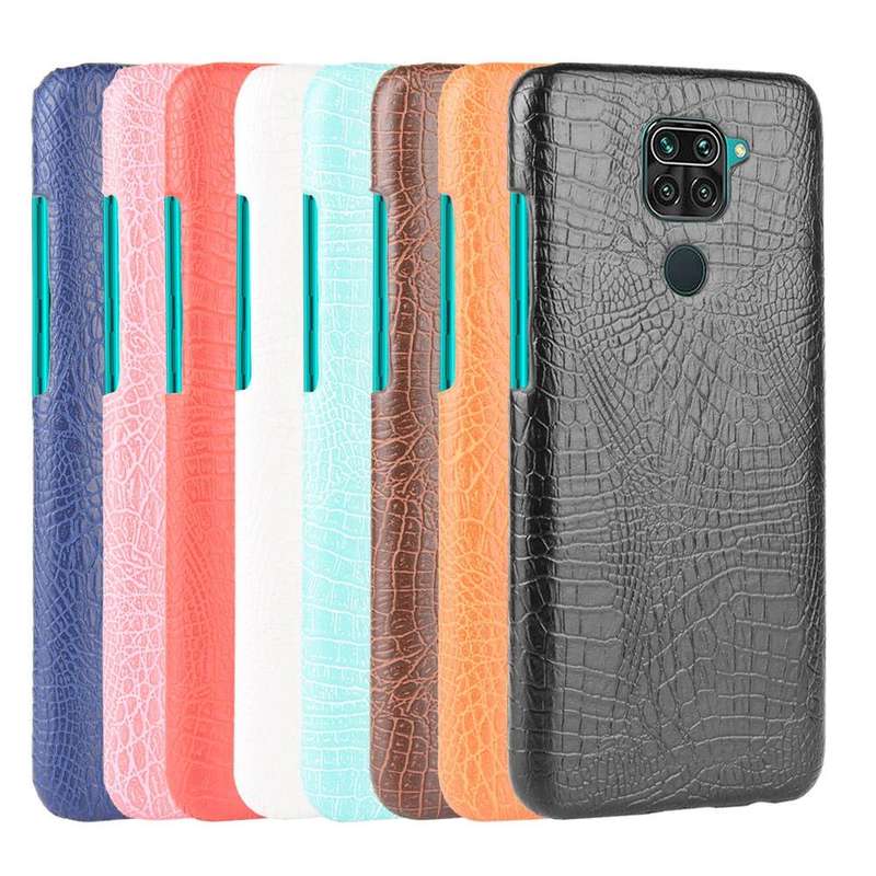 For Xiaomi Redmi Note 9 / Redmi 10X 4G Shockproof Crocodile Texture PC + PU Case(White)