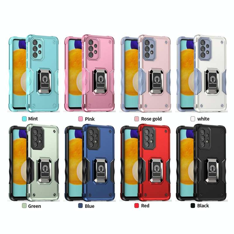 For Samsung Galaxy A33 5G Ring Holder Non-slip Armor Phone Case(Pink)