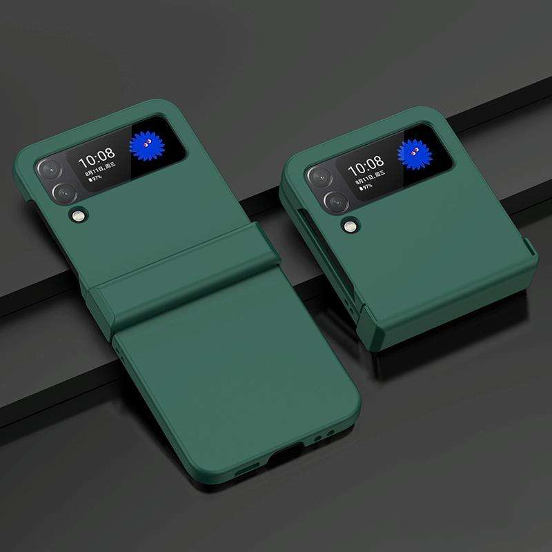 For Samsung Galaxy Z Flip4 5G PC Skin Feel Folding Phone Case(Dark Green)