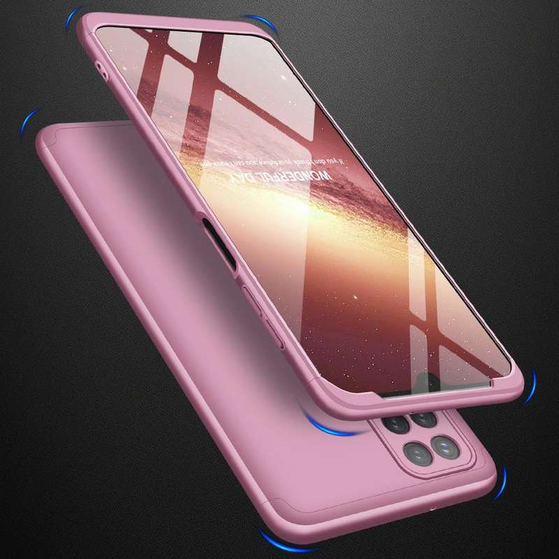 For Samsung Galaxy A12 GKK Three Stage Splicing Full Coverage PC Case(Rose Gold)