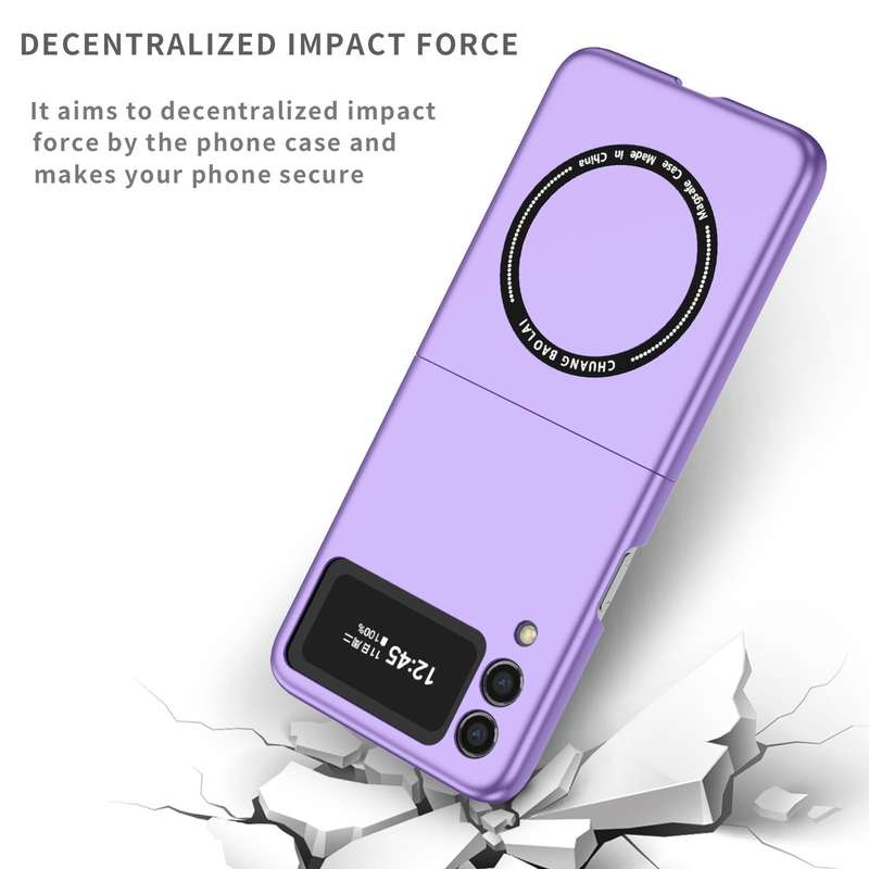 For Samsung Galaxy Z Flip3 5G Magsafe Magnetic Folding PC Phone Case(Purple)
