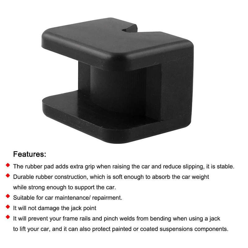 2 PCS Car Jack Pad Adapter Rubber Jack Pads Slotted Frame