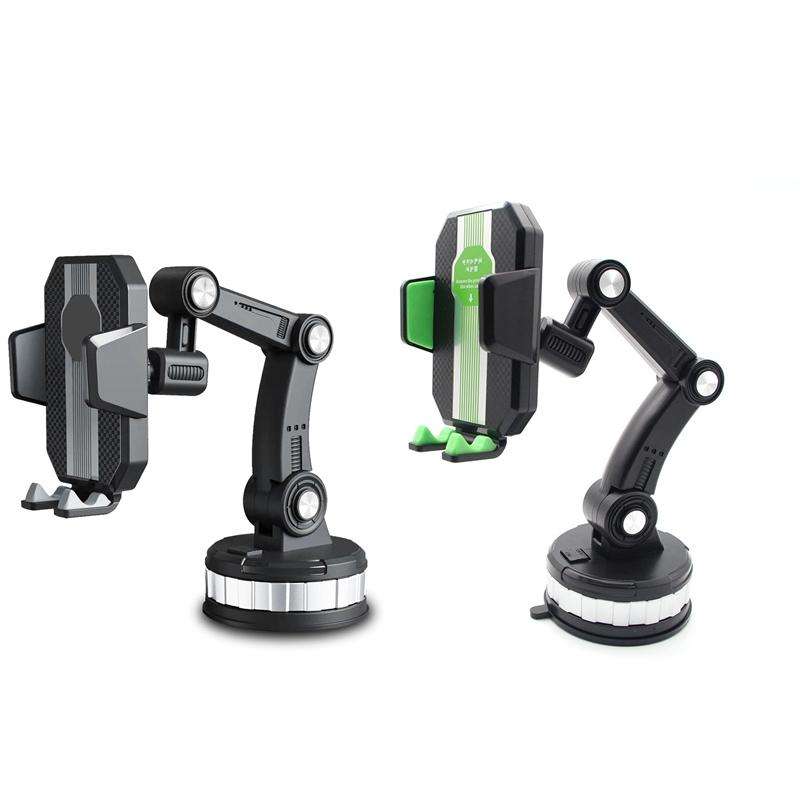 X-0566 Big Suction Cup Car Phone Holder Center Console Phone Holder(Black Gray)