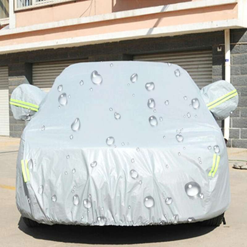 PEVA Anti-Dust Waterproof Sunproof Hatchback Car Cover with Warning Strips, Fits Cars up to 4.4m(...