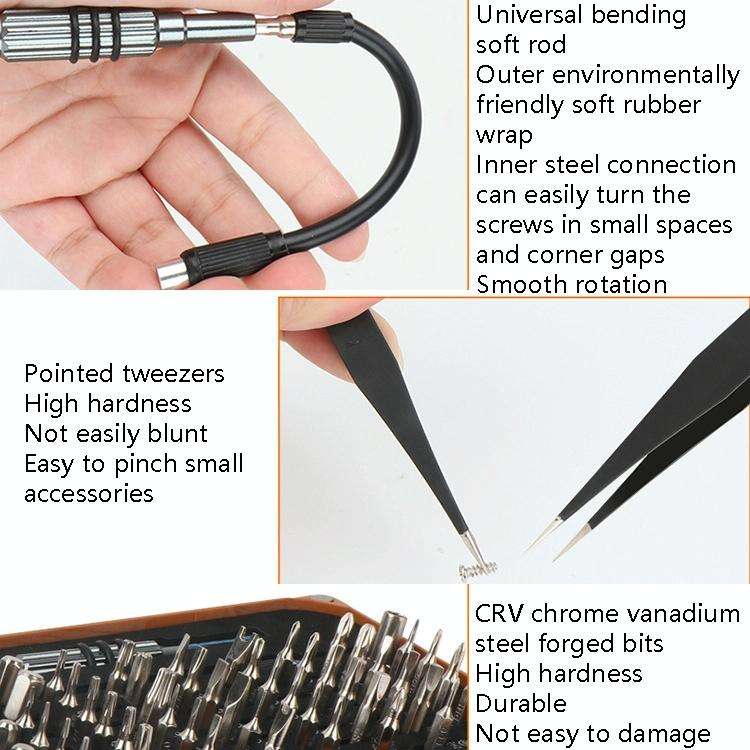 Obadun 9801 68 In 1 Screwdriver Set Manual Batch Glasses Screwdriver Hardware Repair Tool(Wood Gr...