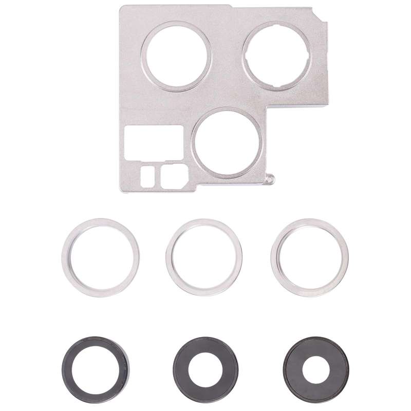 Camera Lens Cover With Retaining Bracket for iPhone 13 Pro Max(Silver)