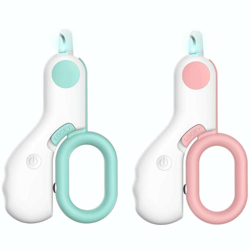 Pet Nail Clippers With LED Blood Line Light(Pink)