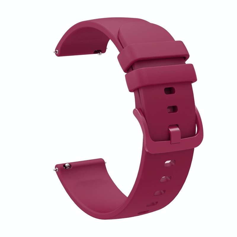 For Garmin Forerunner 255S 18mm Solid Color Soft Silicone Watch Band(Burgundy)