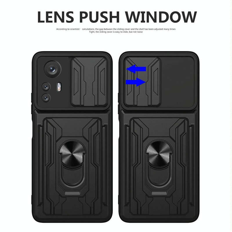 For Xiaomi 12 Pro Sliding Camshield TPU+PC Phone Case with Card Slot(Pearl White)