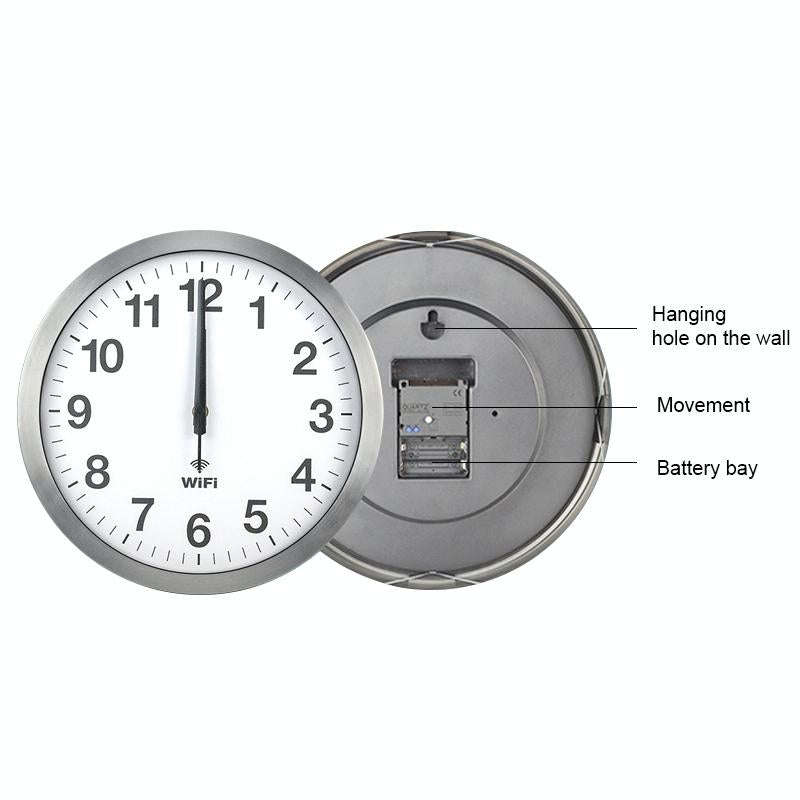 Smart Network Automatic Time Synchronization Wifi Wall Clock Modern Minimalist Silent Living Room...