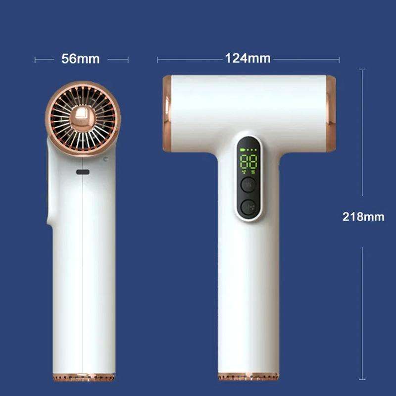 Wireless Rechargeable Hair Dryer with 3 Levels Wind Speed/ Temperature Adjustable(White)