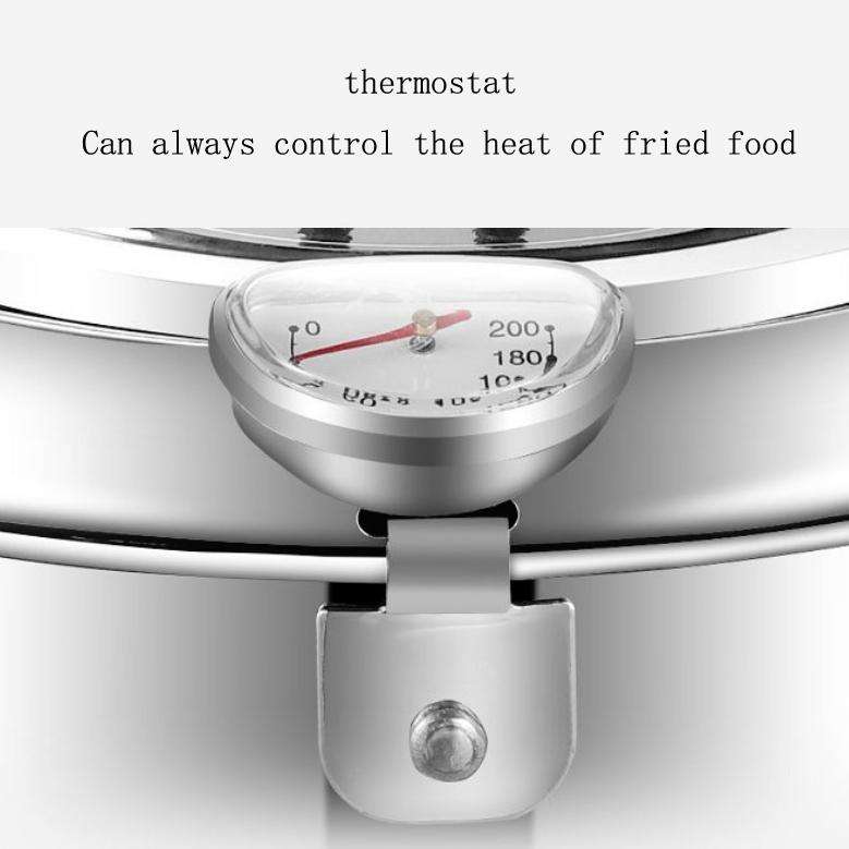 304 Stainless Steel Fryer Pot Household Temperature-controlled Multifunctional Thickening Pot, Si...