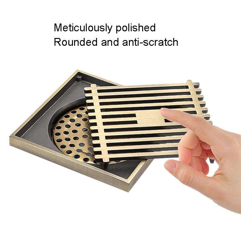 Full Copper Odor Proof Floor Drain, Style: K7006 Bronze Dual Use+Straight Row