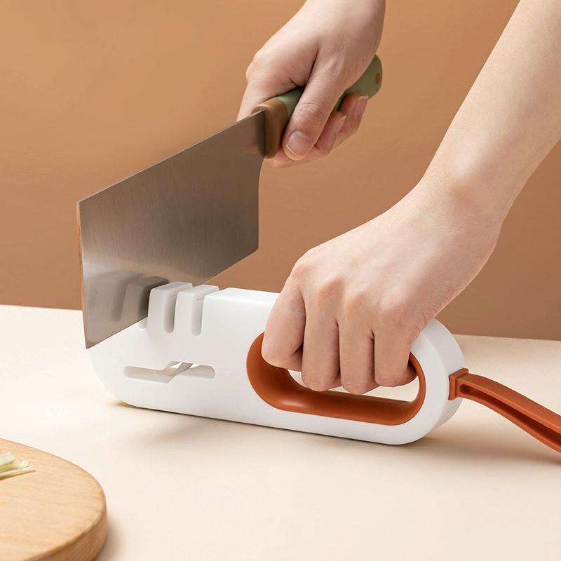 Home Kitchen Quick-Blade Grinding Wheel Sharpener(White Orange)
