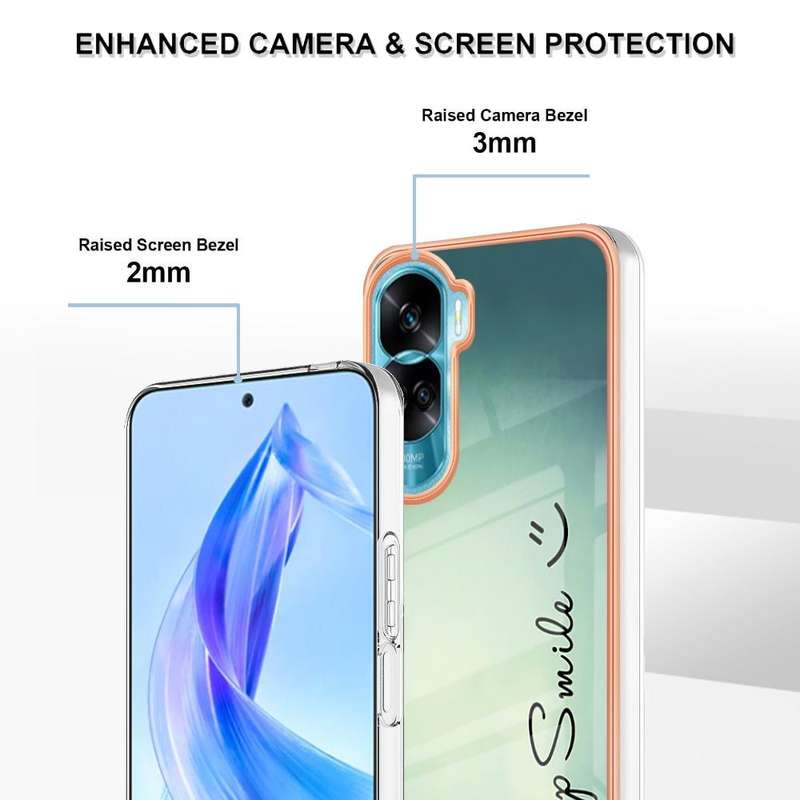For Honor 90 Lite 5G Electroplating Marble Dual-side IMD Phone Case(Smile)