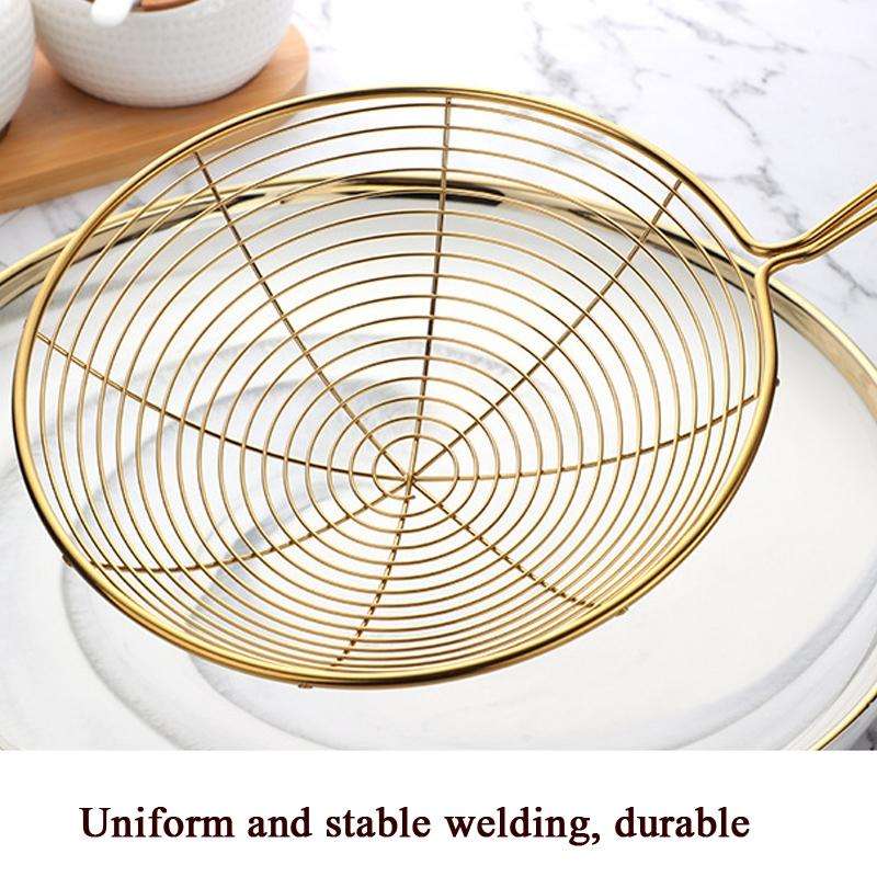 Stainless Steel Colander Noodle Spoon Oil Filter Spoon, Specification: Gold