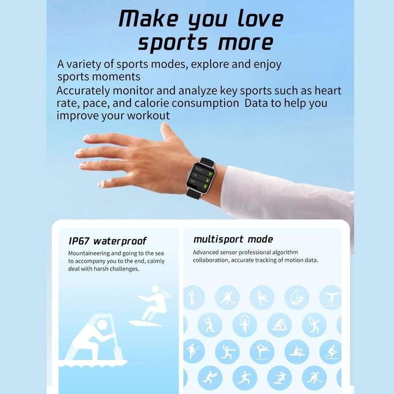 L21 1.69 inch TFT Screen Smart Watch,Support Blood Pressure Monitoring / Sleep Monitoring(Black)