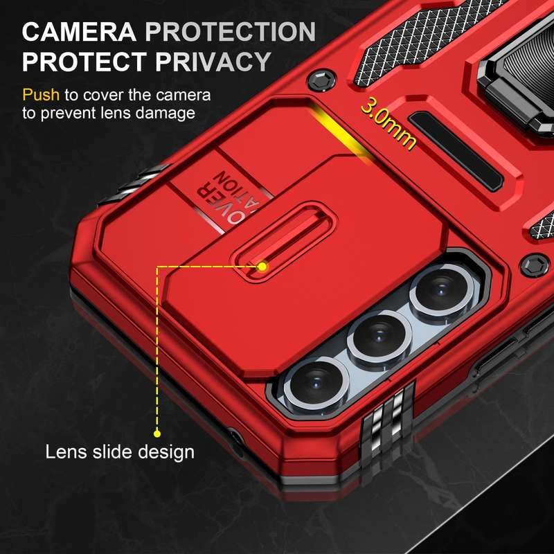 For Samsung Galaxy A54 Armor PC + TPU Camera Shield Phone Case(Red)