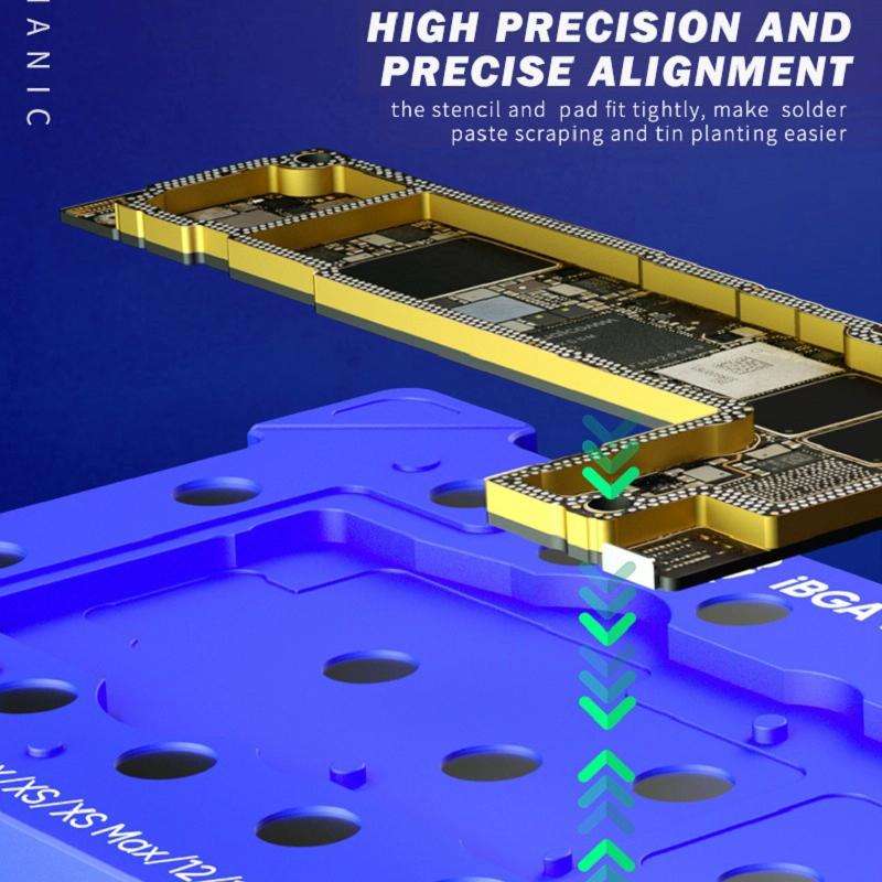Mechanic iBGA 12 Pro 10 in 1 BGA Reballing Stencil Platform for iPhone X~12 Pro Max
