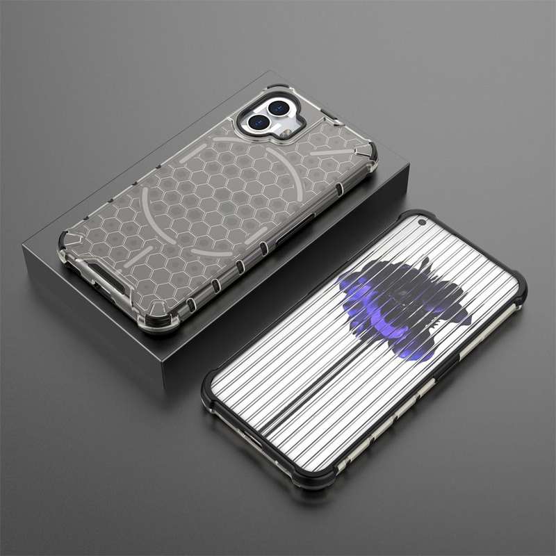For Nothing Phone 2 Shockproof Honeycomb Phone Case(Black)