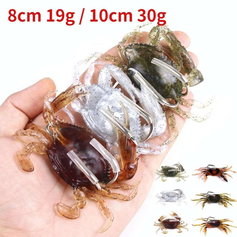 3 PCS HENGJIA SO068 Submerged Crab Hook Anti-hanging Bottom Ice Fishing Bait, Color: 10cm 30g Orange