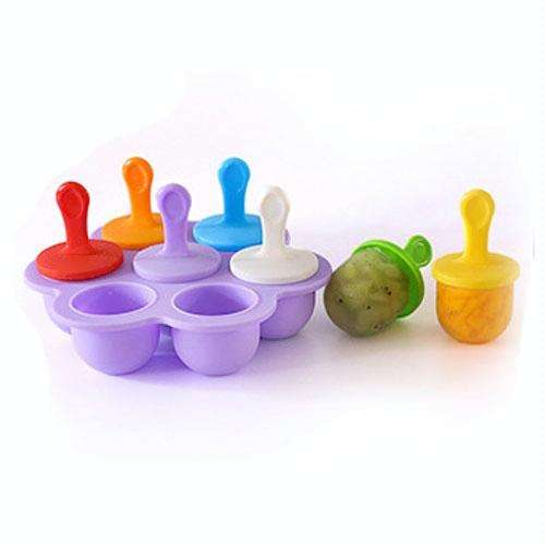 Silicone Mini Ice Pops Mold Ice Cream Ball Lolly Maker Popsicle Molds Baby DIY Food Supplement To...