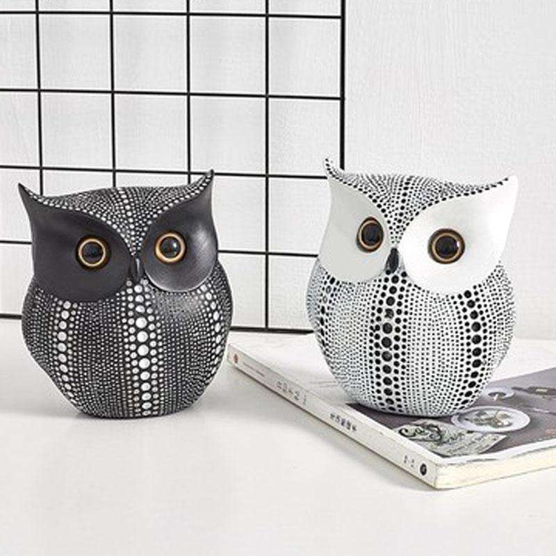 Creative Owl Small Decoration Home Decor Crafts(White)