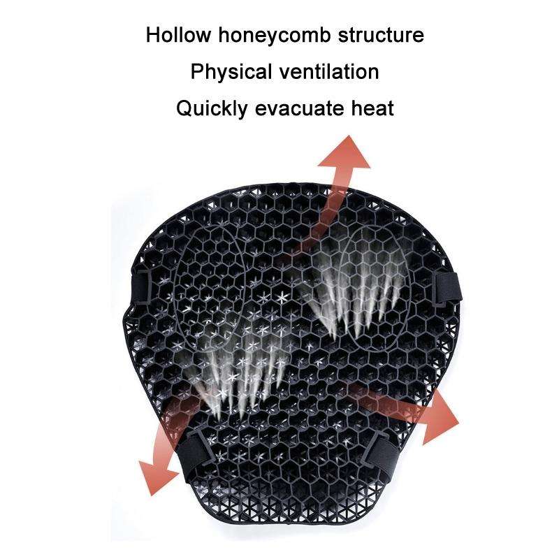 Shock-Absorbing Breathable Honeycomb Motorcycle Seat Cushion, Specification: PE Bag Package