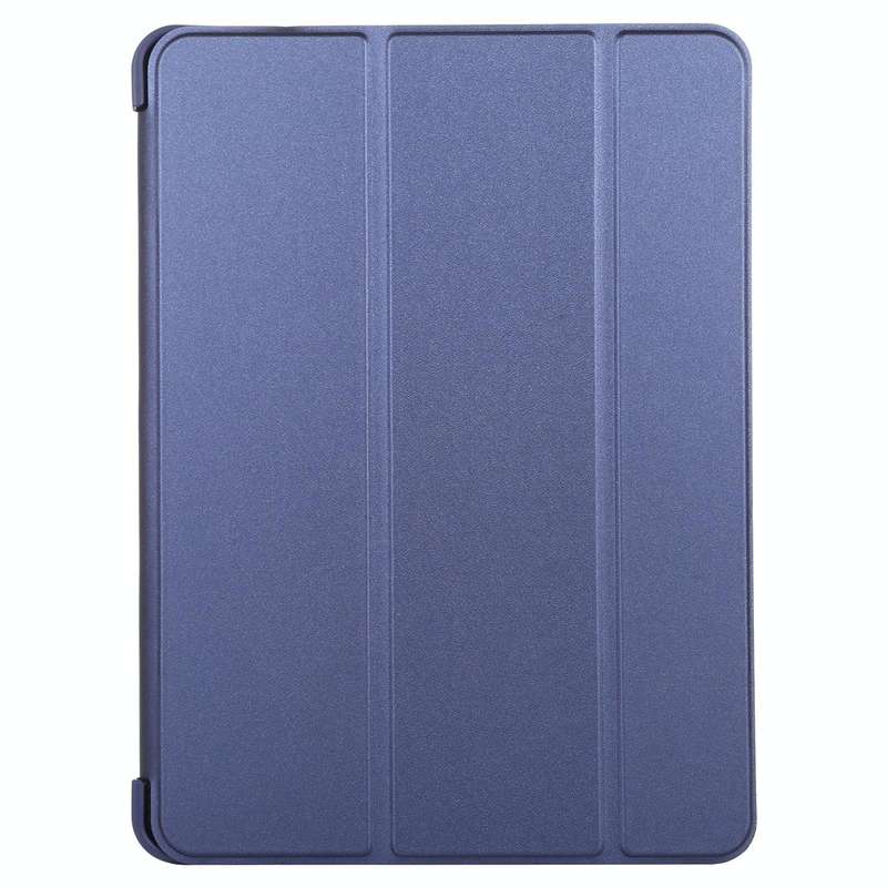 For iPad Air 2022 / 2020 10.9 Silicone 3-Folding Full Coverage Leather Case(Dark Blue)