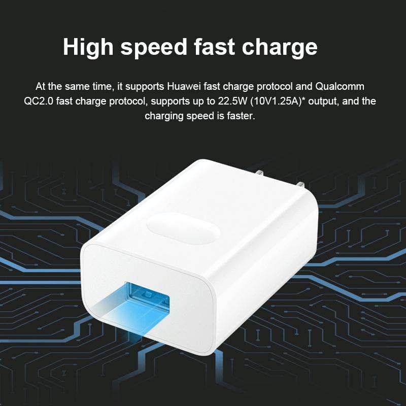 Original Huawei CP404 USB Interface Super Fast Charging Charger (Max 22.5W SE) with 3A USB to USB...