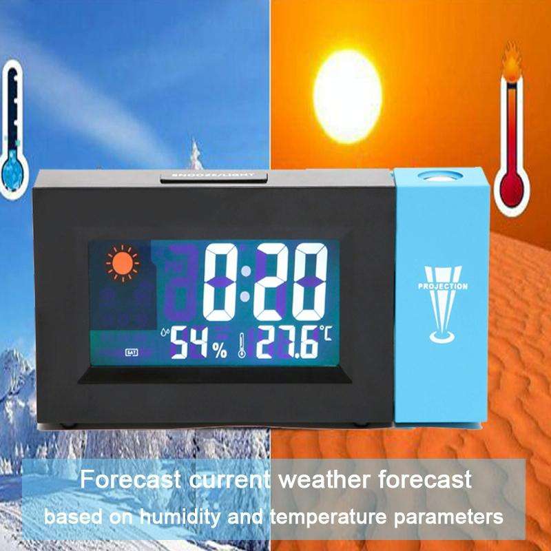 8290 Electronic Colour Screen Weather Clock Weather Forecast Projection Clock Rotatable Digital C...
