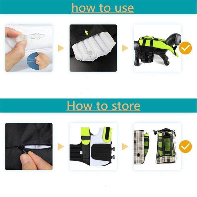 Pet Airbag Life Jacket Inflatable Folding Dog Outdoor Portable Safety Swimsuit, Size:S