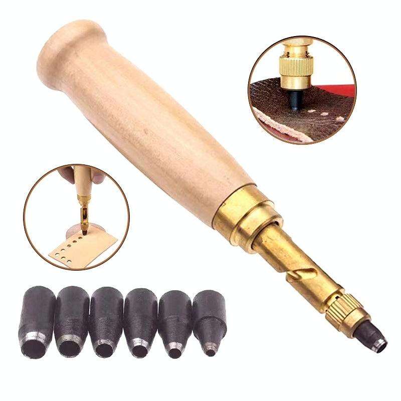 6 In 1 Automatic Belt Punch Punching Multi-scalp Anechoic Belt Punch(Black)