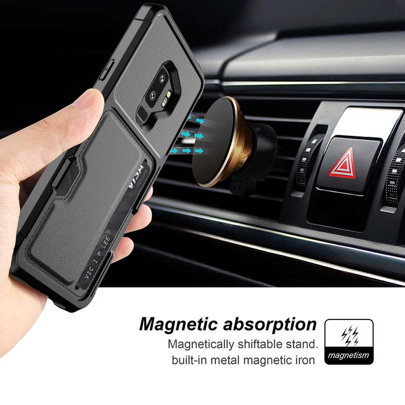 For Samsung Galaxy S9+ ZM02 Card Slot Holder Phone Case(Black)