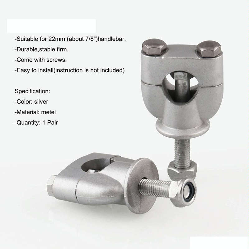 MB-MH027-S Universal Motorcycle Aluminum + Iron 22mm Single Hole Handlebar Fixed Bracket