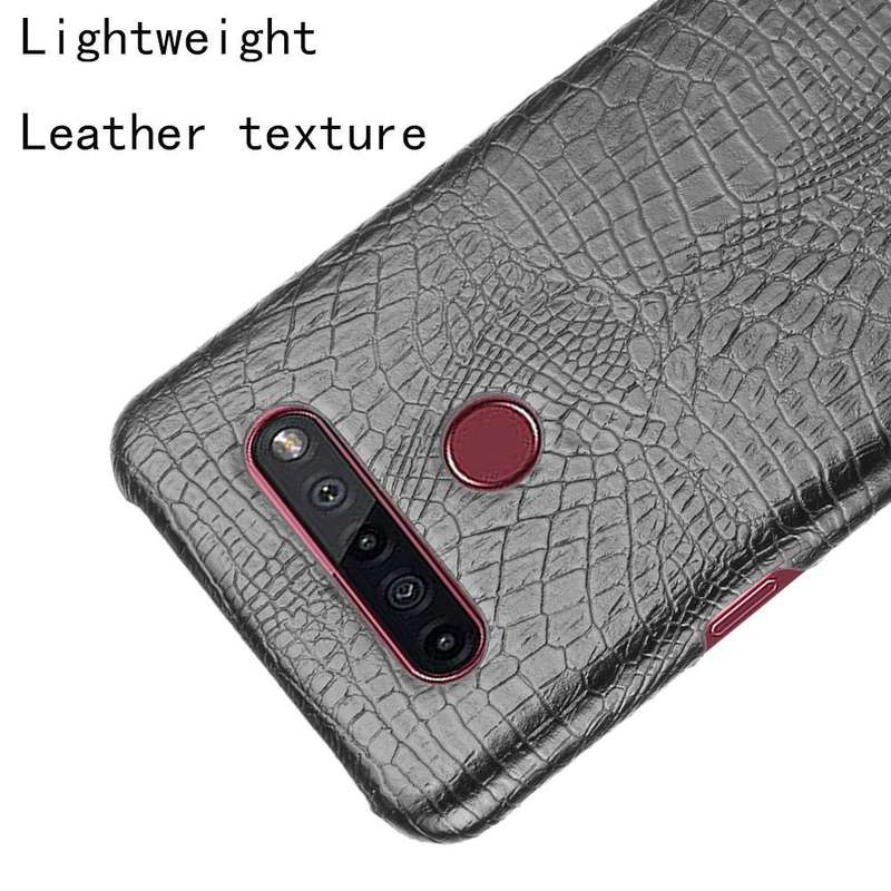 For LG K51S Shockproof Crocodile Texture PC + PU Case(Black)