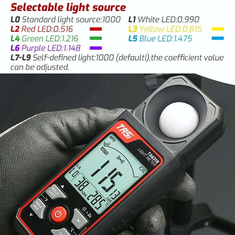 TASI TA631A 200,000 LUX Illuminating Meter Bright Test Instrument Brightness Light Meter