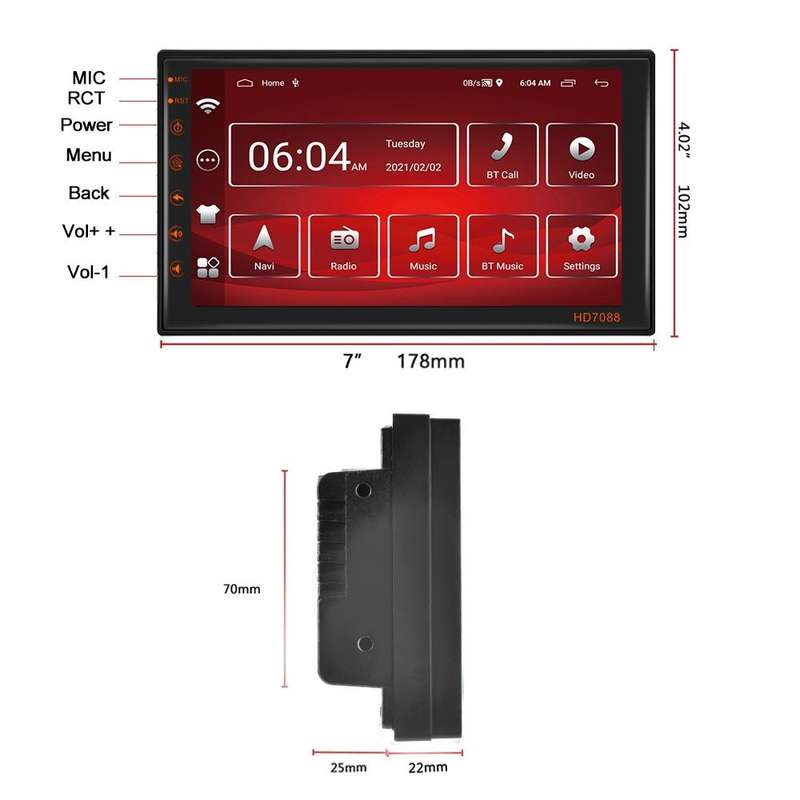 A2769 7 Inch Android Navigation WIFI Version 2+16G Vehicle Machine Central Control Large Screen, ...