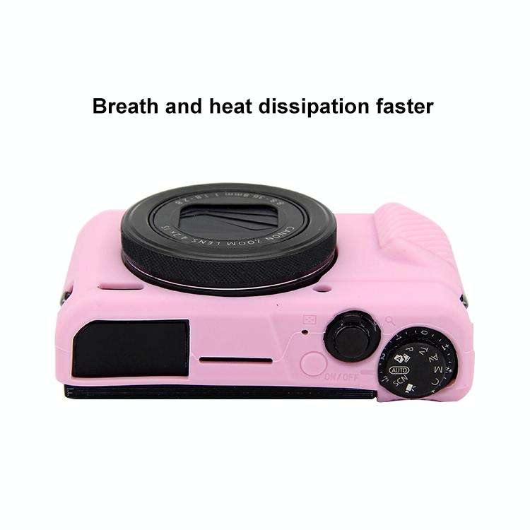 PULUZ Soft Silicone Protective Case for Canon EOS G7 X Mark II(Pink)