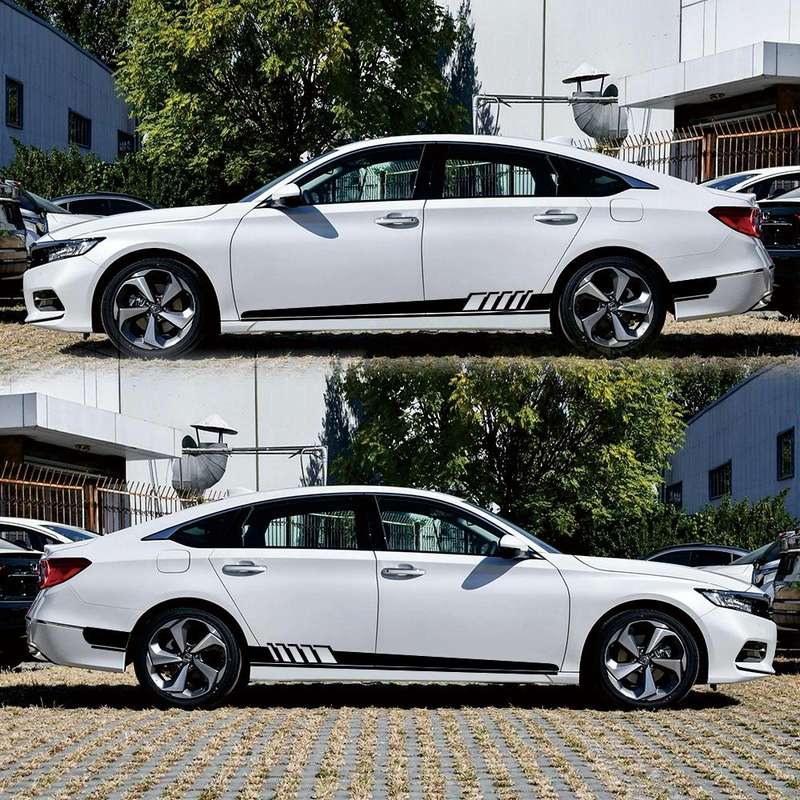 2 PCS/Set D-608 Stripe Pattern Car Modified Decorative Sticker(Black)