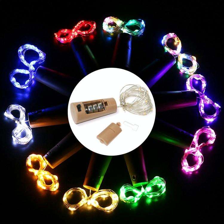 10 PCS LED Wine Bottle Cork Copper Wire String Light IP44 Waterproof Holiday Decoration Lamp, Sty...