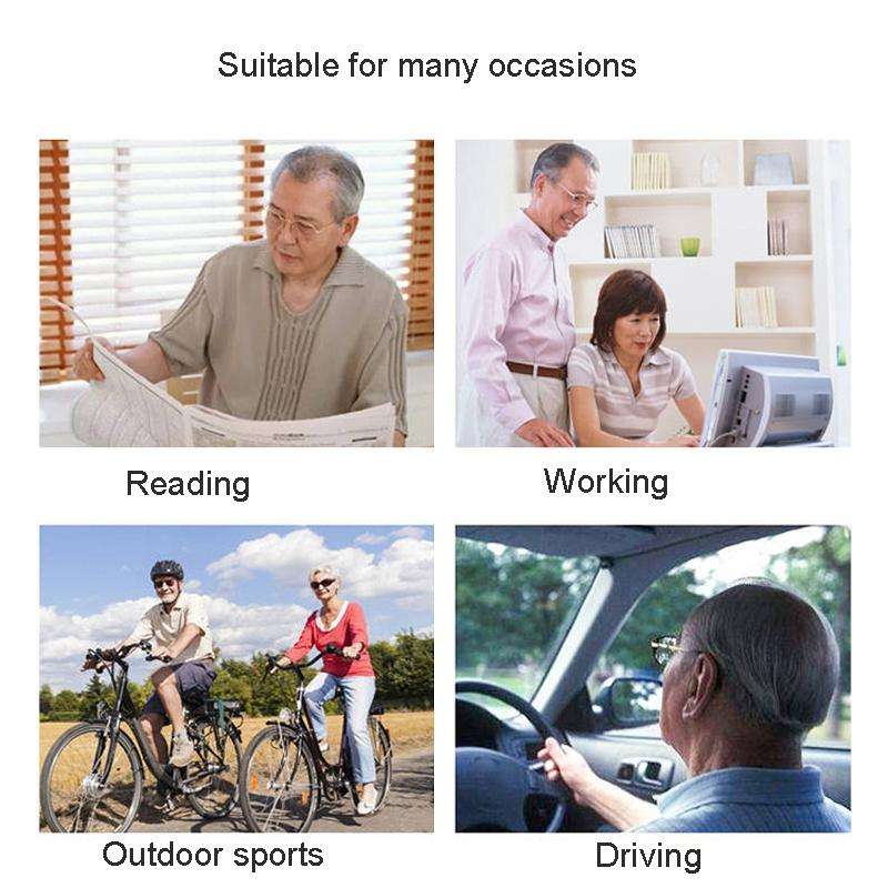 Progressive Multifocal Presbyopic Glasses Anti-blue Light Mobile Phone Glasses, Degree: +200(Gold)