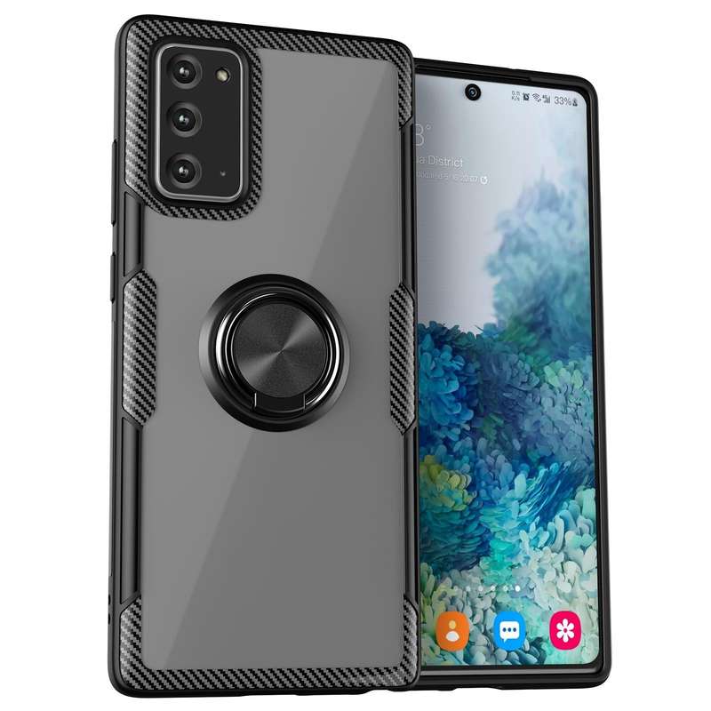 For Samsung Galaxy Note 20 Shockproof Transparent TPU + Acrylic Protective Case, with Ring Holder...