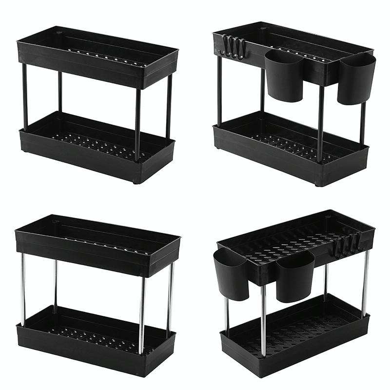 2222 Multifunctional Kitchen Counter Storage Rack, Spec: Cup Holder (Steel Color)