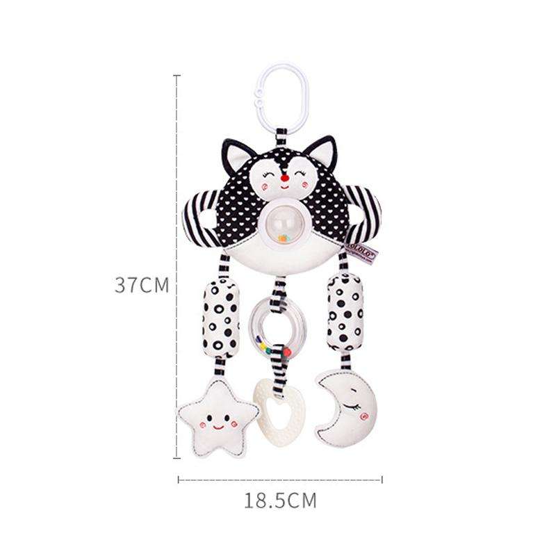 Newborn Baby Stroller Pendant Black And White Wind Chime 0-1 Year Old Early Education Toy Baby Co...