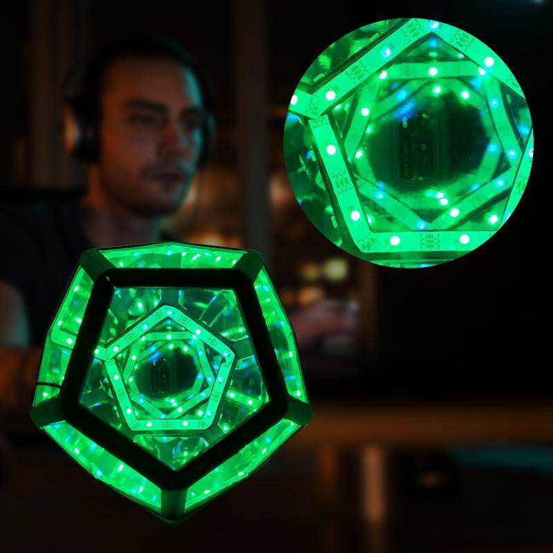 Cool Infinite Dodecahedron Colorful Night Light, Size: 20x20x20cm