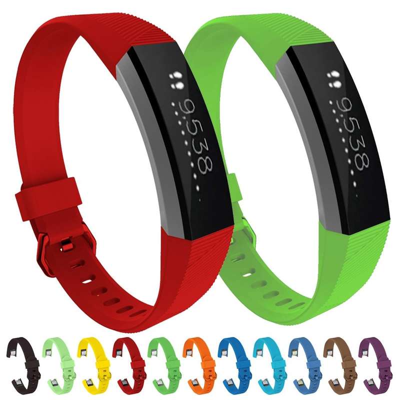 Solid Color Silicone Watch Band for FITBIT Alta / HR(White)