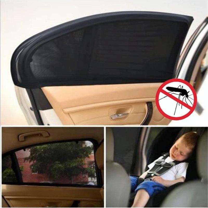 Auto Car Vehicle Window Mesh Shield Sunshade Visor Net UV Protection Anti Mosquito Window Covers,...