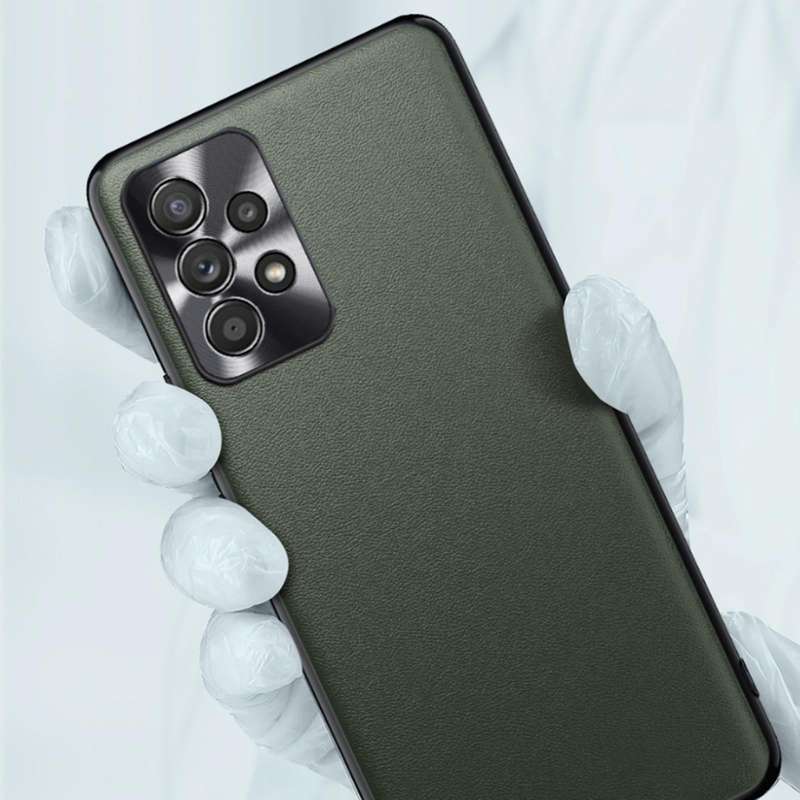 For Samsung Galaxy A73 Plain Skin Leather Phone Case(Black)